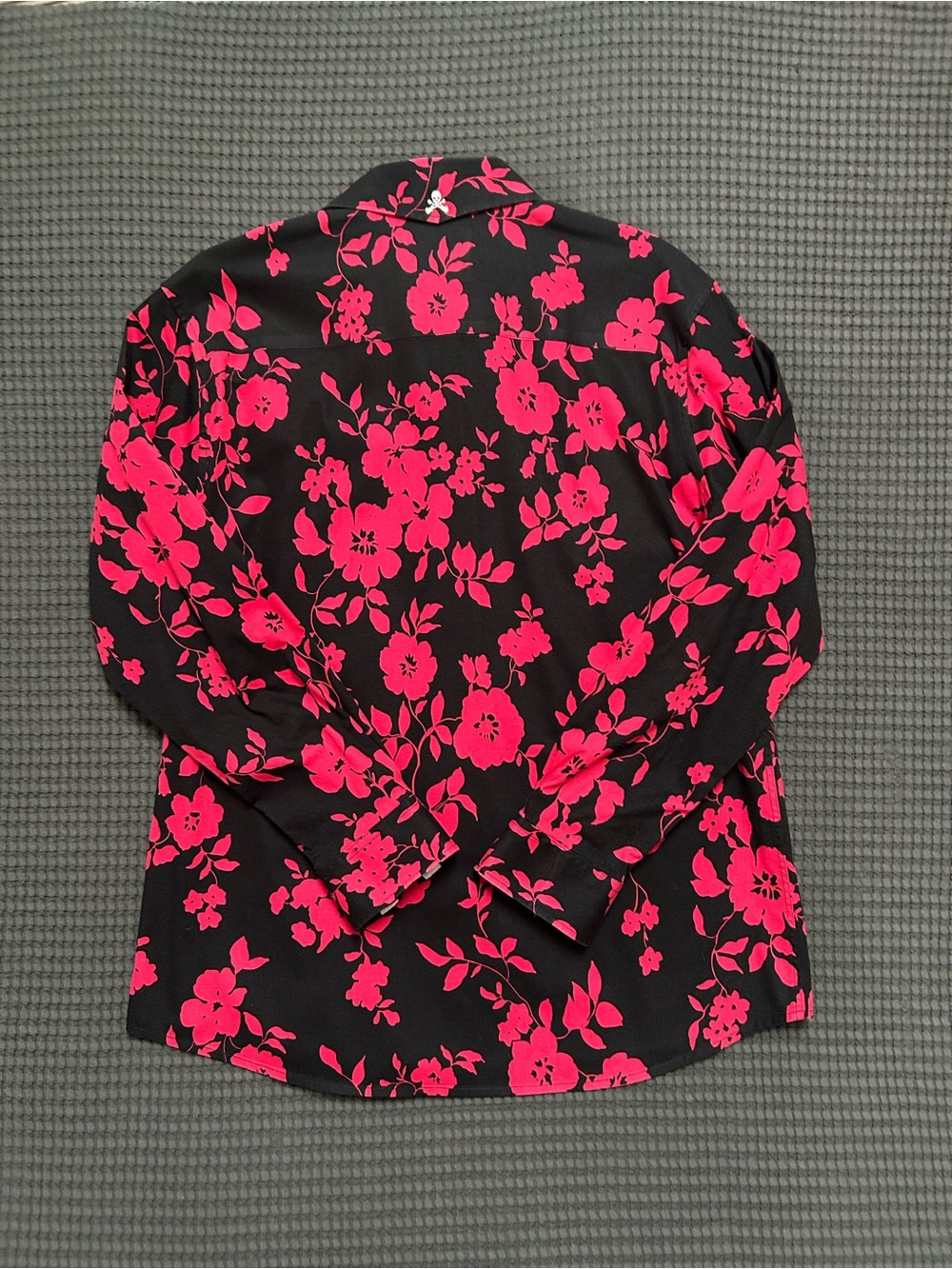 Rock Roll N Soul Black & Red Floral Polka Dot Men's Shirt Large - Picture 3 of 8